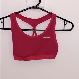 Kids pink reebok sports bra